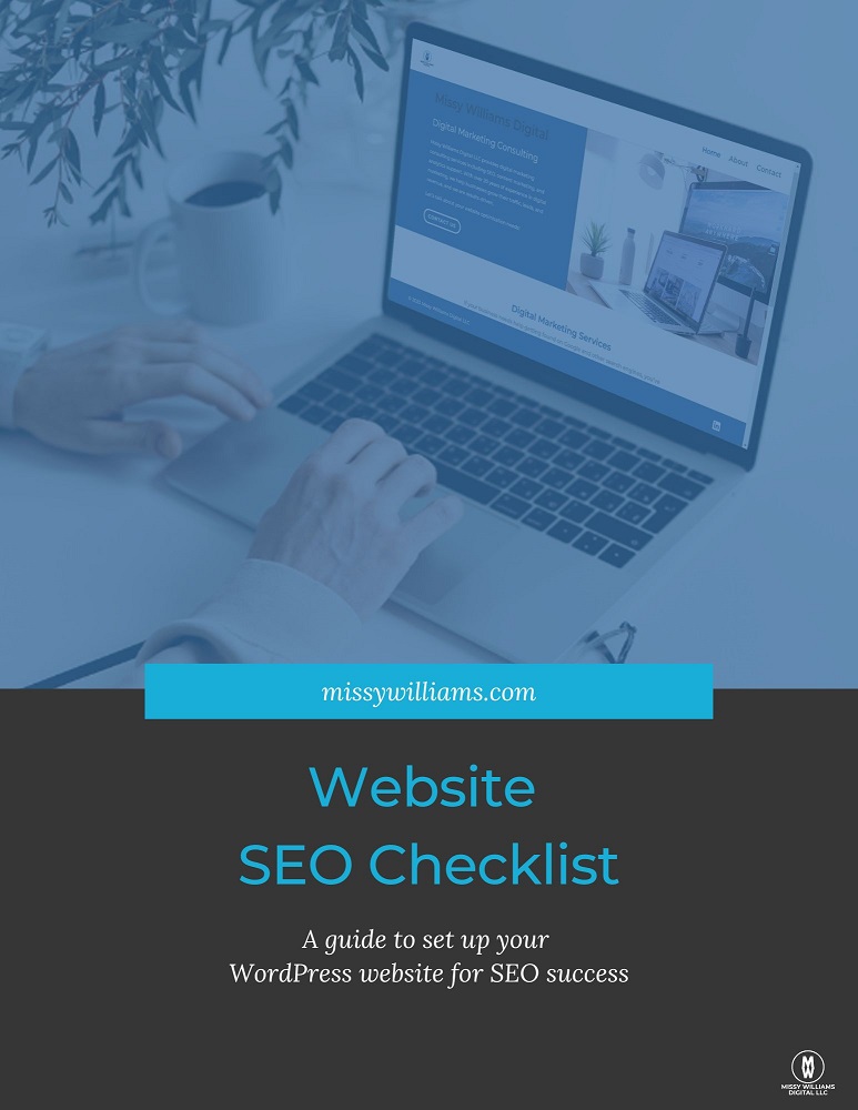 website seo checklist cover to help businesses optimize their WordPress website
